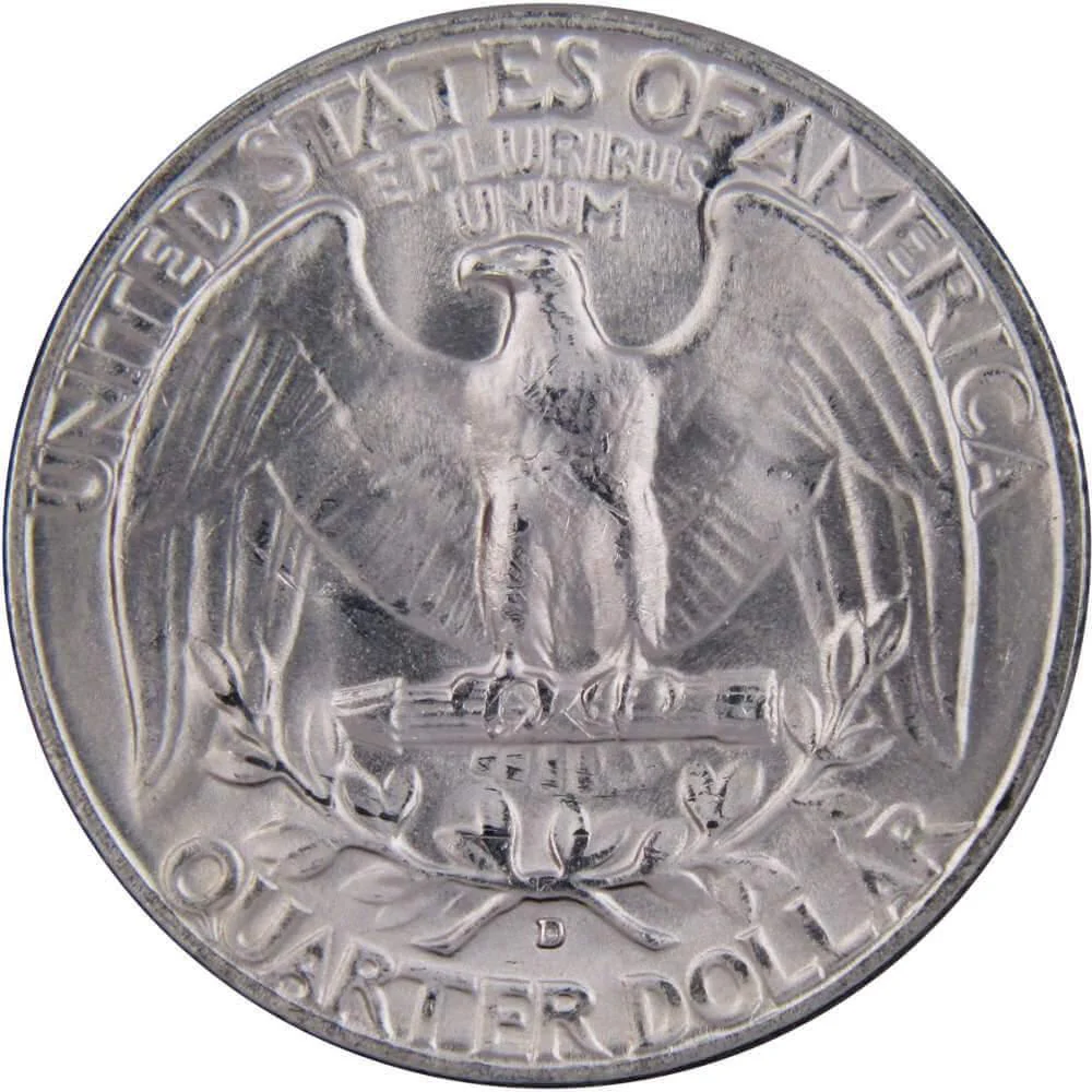 1964 Washington Quarter (90% Silver) reverse (back)