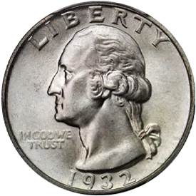 1964 Washington Quarter (90% Silver) obverse (front)